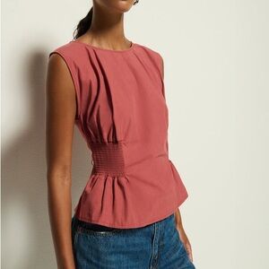 Nation LTD Lela Smocked Organic Cotton Sleeveless Top